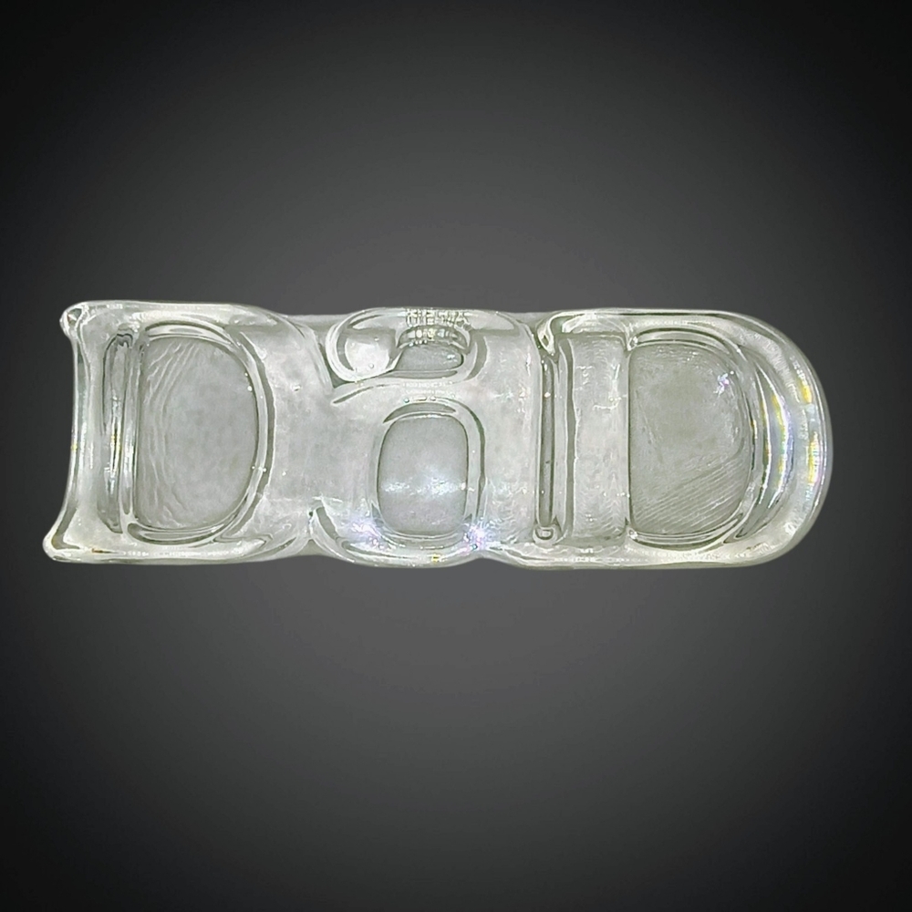Vintage 1983 Fostoria for Avon "DAD" Clear Glass Paperweight 6.5" x .75" x 2.25"